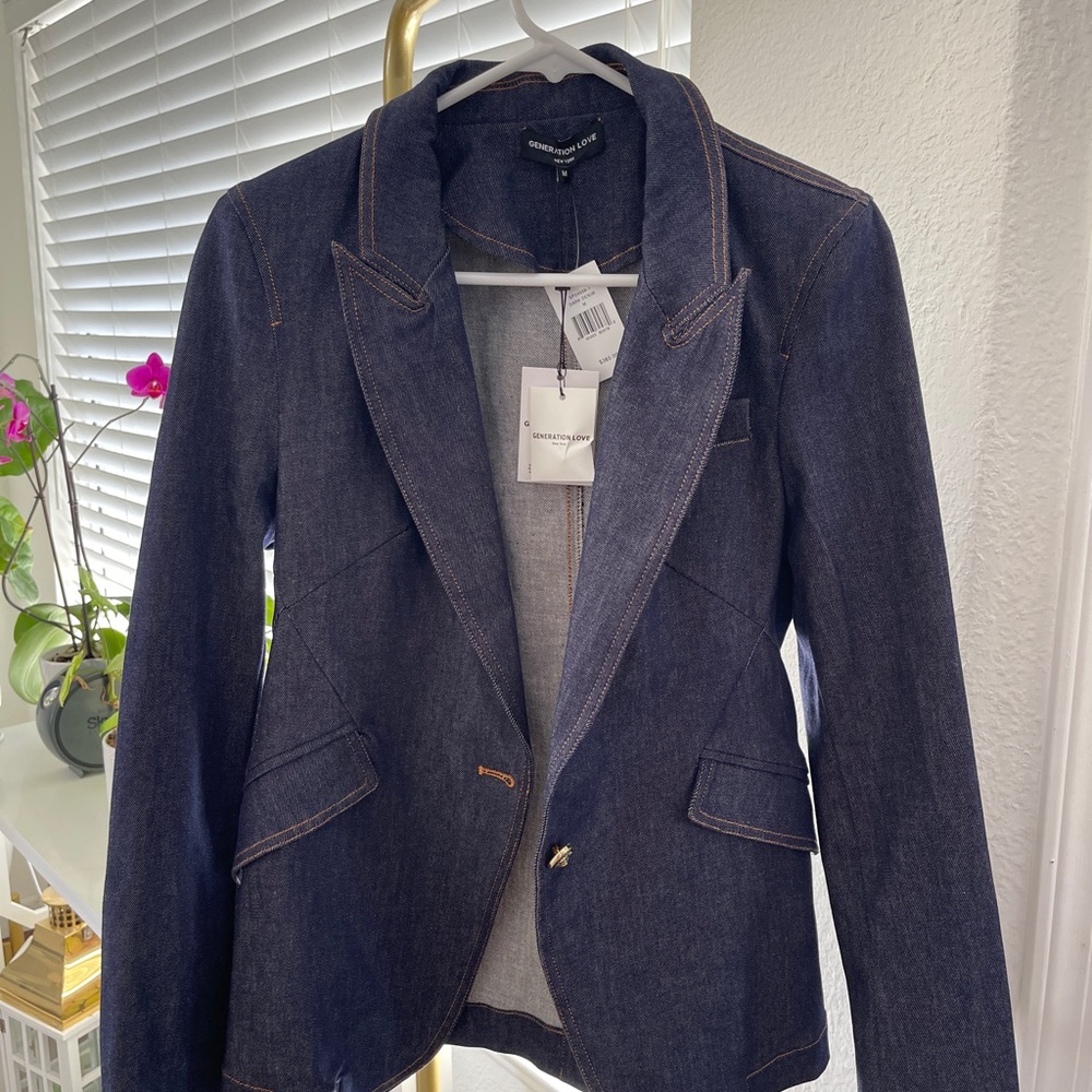 Generation Love Dark Indigo Denim Blazer Jacket